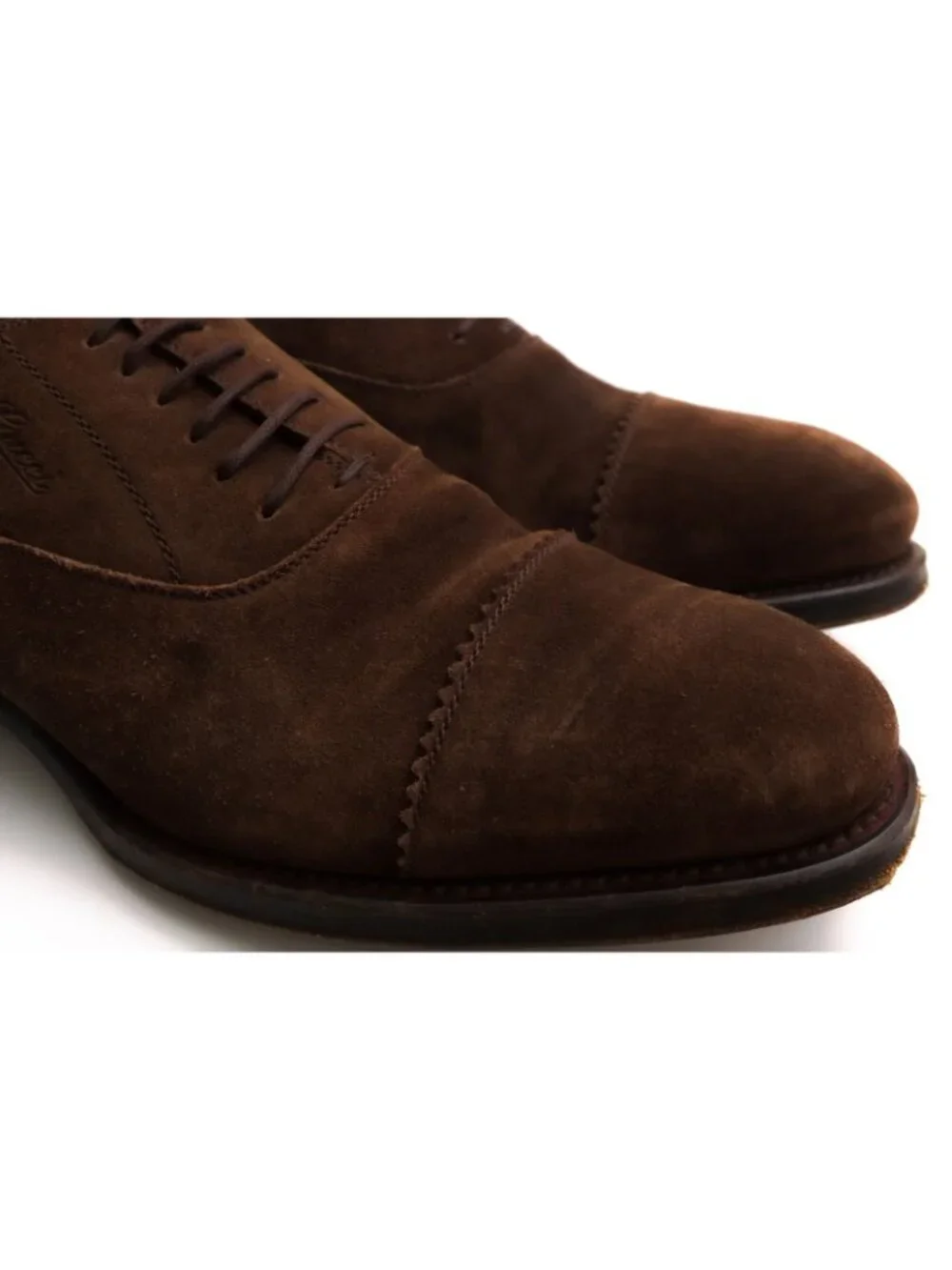 Gucci Shoes Business Suede Leather Dark Brown Caim Millenium Straight Tip Sole